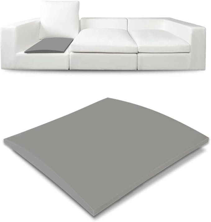 Couch Cushion Supports for Sagging Seat 22'' x 22'' High Density 40D Curved Foam Sofa Cushion Support Under The Saggy Pads Firmer Foam Lifters for Saggy Couch (Grey (Set of 1), 22 Inch * 22 Inch)