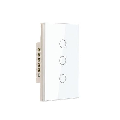 WiFi Smart Light Switch 118X72X34MM Need Neutral Wire,2.4GHz Wi-Fi Touch Switch,Work with Smart Life/Tuya App, Compatible with Alexa and Google Home, White 3 Gang