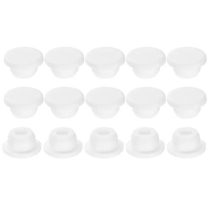 uxcell 15Pcs Silicone Hole Plug, Waterproof Round Rubber Stoppers Bottle Seal Plugs Tube Pipe End Caps for 18mm/0.71" Hole for Bathtub Bottle, White