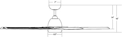 WAC Lighting Mocha XL 8-Blade Aluminum Smart Ceiling Fan in Matte White
