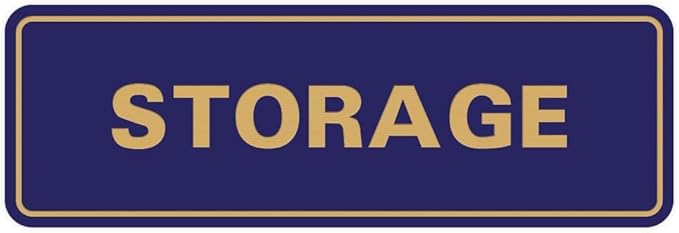Standard STORAGE Door/Wall Sign - Blue/Gold - Medium (10 Pack)