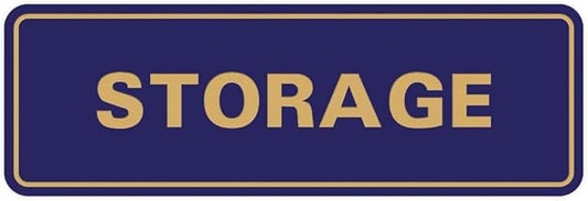 Standard STORAGE Door/Wall Sign - Blue/Gold - Medium (10 Pack)