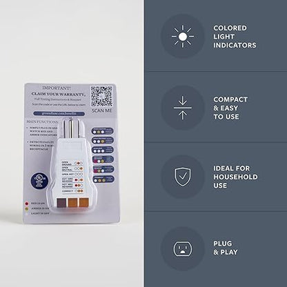 Outlet Tester for Grounding Products - Test Receptacles & Sockets for Proper Wiring - Simple Tool for Electrical Assessment