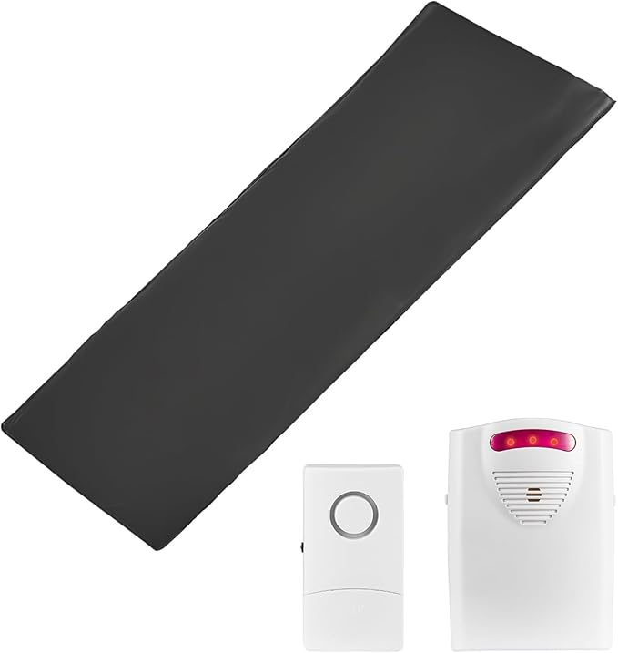 VEVOR Bed Alarm System for Elderly Adults, 14 x 30-inch Wireless Bed Sensor Pad with Pager, Safety Bed Alarms and Fall Prevention Pad for Home, Hospital, Rehabilitation Center