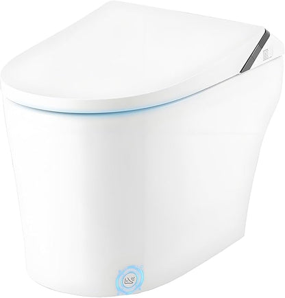 PrecisionAuto One Piece Smart Toilet, Japanese Toilet with Built In Bidet & Remote Control, Integrated Water Tank & Powerful Pump, Heated Seat, Automatic Flush (Foot Sensor, Lid Close), Self Nozzle
