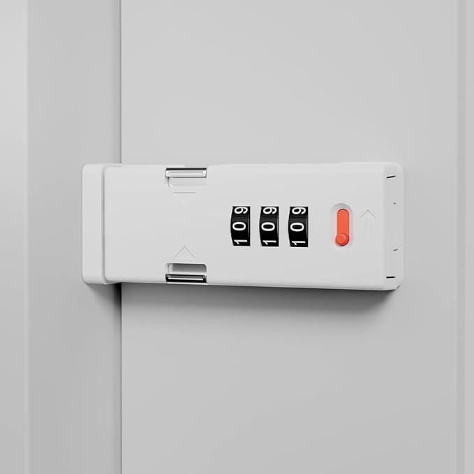 Cabinet Lock，Barn Door Latches,3-Digit Combination Security Locks,Combination Security Lock,for Office File Cabinet,Drawers,Locker,Small Door,Cupboard (1, White_90 Degree)