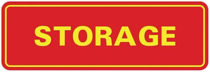 Standard STORAGE Door/Wall Sign - Red/Yellow - Large (5 Pack)