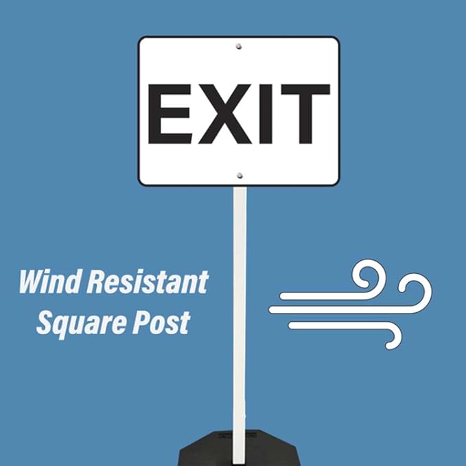 Plasticade Power Post Plastic Sign Post for Parking, Traffic and Property Signs, Reinforced, Lightweight Square Post for Durability and Wind Resistance, 72" x 1.75", 3.6 lbs., Black, Base Not Included