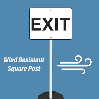 Plasticade Roll-A-Post Portable Sign Post with 60" Power Post Plastic Signpost, Designed for Schools, Sidewalks or Parking Lots, Durable and Resistant to Weathering, Blue Base with Black Post