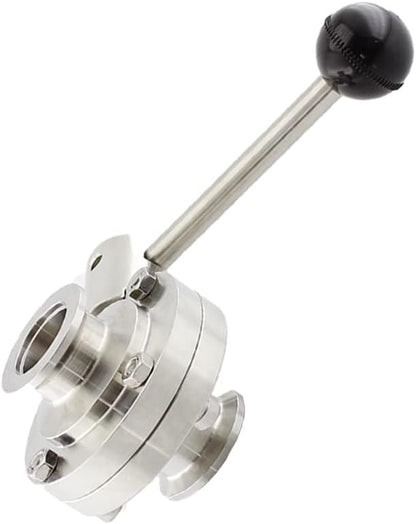 SHERICH KF50 Vacuum Butterfly Valve, Stainless Steel 304 Three-clamp Butterfly Valve with Handle and Silicone (KF50)