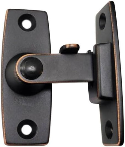 QCAA 2.5" Heavy Forged Solid Brass Door Latch, 90 Degree Right Angle Door Latch Buckle for Doors & Windows, Aged Classic Bronze, 1 Pack, Made in Taiwan