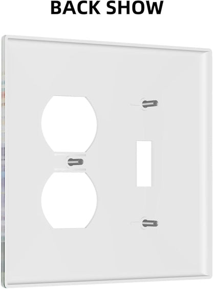 Decorative Outlet Covers Rustic Colorful Floral Garden Flowers 2 Gang Wall Plate Single Toggle Duplex Light Switch Cover Switch Plate Covers Faceplate for Country Bedroom Home Decor
