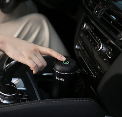 BARAMI-5_black | Portable Car Air Purifier - Photocatalytic &HEAPA filter, Air Freshener for Car, Home, Bedroom, Office, Travel etc. | Pet Odor Eliminator | Removes PM2.5 Dust,Smoke,Car Odor