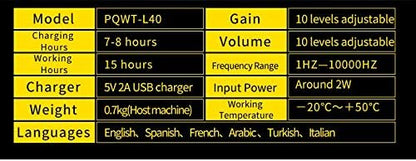 PQWT L40 Underground Water Leak Detectors for Home Wall Water Pipe Detector Machine Vertical Sensor Acoustic Pipeline Leakage Detection Kit Noise Reduction Headphone Smart Touchscreen Carry Case