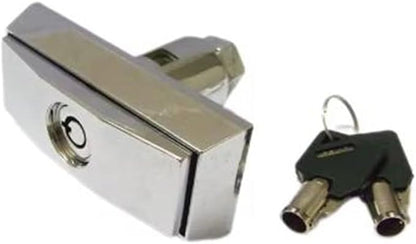 Zinc Alloy T-Handle Lock for Vending Machines, Game Consoles, and Car Washing Machines, Camper Shell Accessories, Silver