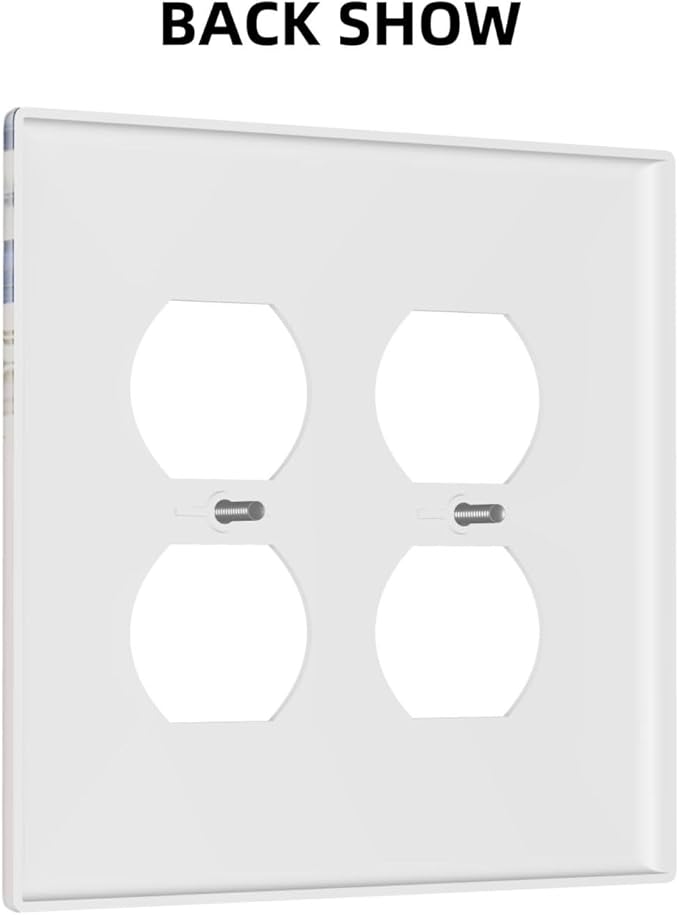 Decorative Outlet Covers Rustic Blue White Flowers Floral Penoy 2 Gang Wall Plate Cover Double Duplex Receptacle Two Switch Light Switch Cover Plate Jumbo Dual Face Plate