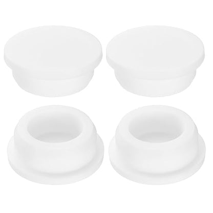 uxcell 4Pcs Silicone Hole Plug, Waterproof Round Rubber Stoppers Bottle Seal Plugs Tube Pipe End Caps for 31mm/1.22" Hole for Bathtub Bottle, White
