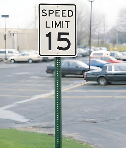 U-Channel Sign Post/Delineator Post, 6-Foot Green Painted, 1.12 lb/ft Steel, Pre-Drilled Holes (1)