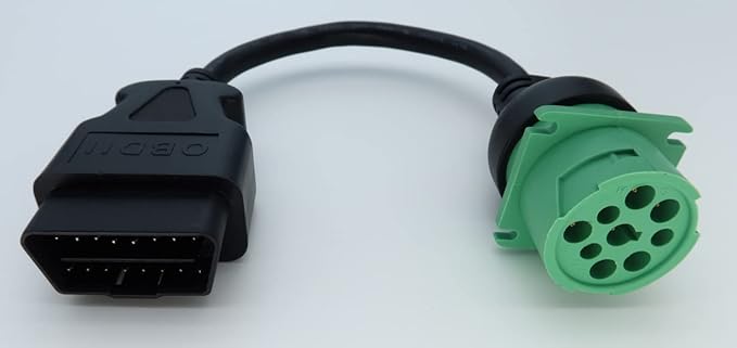 OBD2 Male to 9pin J1939 Female Adapter Cable OBDII to Green J1939
