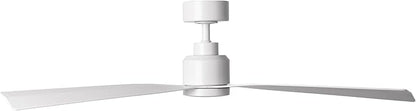Clean Indoor/Outdoor 3-Blade Smart Compatible Ceiling Fan 52in Matte White with 3000K LED Light Kit and Remote Control with Wall Cradle. Works with iOS/Android, Alexa, and Google Assistant.