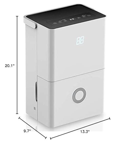 SereneLife 30-Pint Electric Home Compact Dehumidifier - 1500 Square Feet Quiet Electric Dehumidifiers For Home Closet Basement w/ 4L Water Tank Capacity, Removes - SLDEHU30