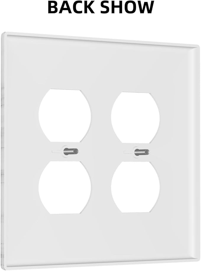 Decorative Outlet Covers Modern Grey Marble Texture 2 Gang Light Switch Cover Plate Double Duplex Wall Plates for Electrical Outlets Switch Plate Covers for Bedroom Kitchen Home Decor