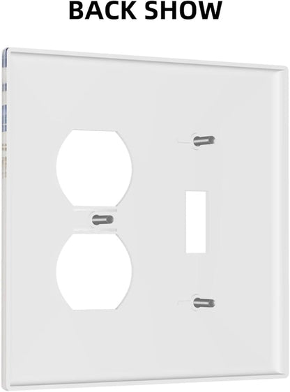 Decorative Outlet Covers Rustic Blue Beige Flower Peony Floral 2 Gang Light Switch Cover Plate Single Toggle Duplex Wall Plates for Electrical Outlets Switch Plate Covers for Bedroom Decor