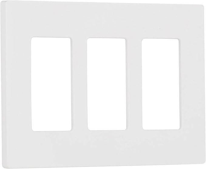 Lutron Claro 3 Gang Decorator/Rocker Wallplate, Gloss, White (1-Pack) | CW-3-WH (Pack of 2)