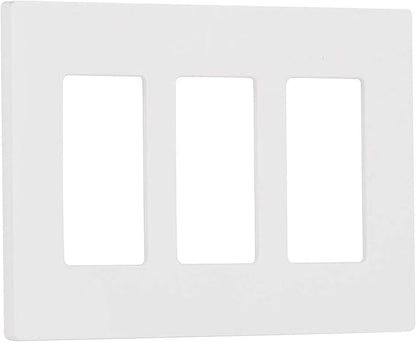 Lutron Claro 3 Gang Decorator/Rocker Wallplate, Gloss, White (1-Pack) | CW-3-WH (Pack of 2)