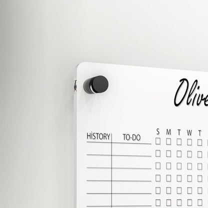 Personalized Acrylic Habit Tracker | Dry Erase Weekly Checklist & Notes Board | 5mm Clear Wall-Mounted To-Do List & Productivity Planner | Home, Office, Couples, Partners | (36"x24")