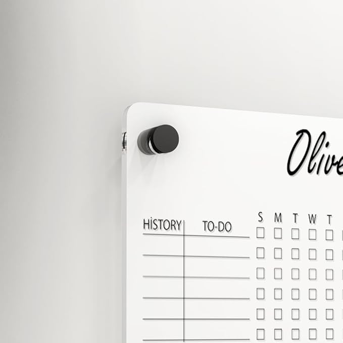 Personalized Acrylic Habit Tracker | Dry Erase Weekly Checklist & Notes Board | 5mm Clear Wall-Mounted To-Do List & Productivity Planner | Home, Office, Couples, Partners | (40"x28")