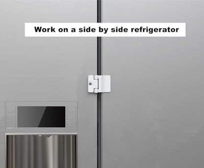 Refrigerator Adhesive Locks Double Button Fridge Door Lock with Key, Child Proof Freezer Cooler Door Lock, Child Baby Safety File Drawer Lock and Cabinet Locks (White, 2)