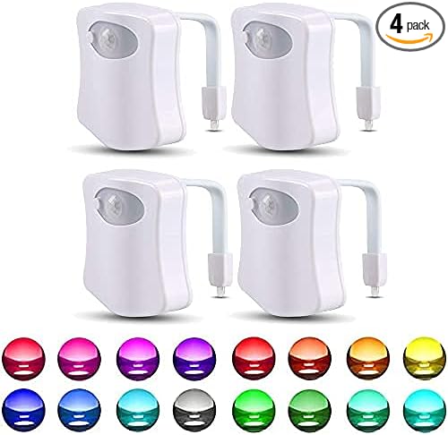 4 Pack Color Changing Toilet Night Light Motion Sensor Led Toilet Motion Activated Led Washroom Night Lamp(16 4)