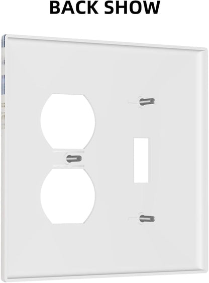 Decorative Outlet Covers Rustic Blue White Flowers Floral Penoy 2 Gang Wall Plate Cover Single Toggle Duplex Combo Two Switch Light Switch Cover Plate Jumbo Face Plate