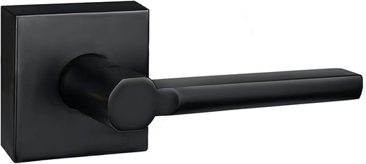 1 Pack Dummy Door Levers in Matte Black, Heavy Duty Interior Handle Lock for Closet Pantry, Non-Turning, Single Sided, Reversible for Left/Right Hand