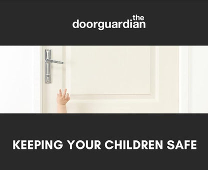 The Door Guardian - Door Lock for in-Swinging Doors, Home Security Latch Device, Childproof, Easy to Install (Black)