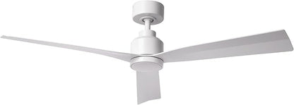 Clean Indoor/Outdoor 3-Blade Smart Compatible Ceiling Fan 52in Matte White with Remote Control and Wall Cradle. Works with iOS/Android, Alexa, Google Assistant, Samsung SmartThings, and Ecobee.