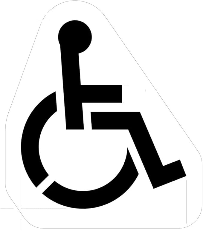 Small Handicap Parking Stencil | Part#: 10000571 | 26.5" W x 30" H | Flexible and Durable 1/8" PolyTough Lifetime | Made in USA