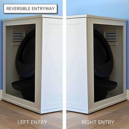 THE REFINED FELINE Refined Self-Cleaning Litter Box Cabinet, Wooden Cat Litter Box Enclosure for Automatic Litter Boxes, Dark Espresso, Cottage.