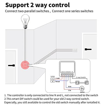 ZigBee3.0 Smart Switch Mini Relay Switch, ZigBee Smart Light Switch Need Zigbee Hub Work with Tuya Smart Life APP Smart Button Scene Remote for Tuya Smart Home Devices (2)