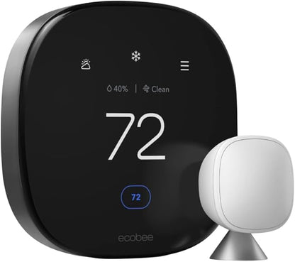 ecobee Smart Thermostat Premium with Smart Sensor and Air Quality Monitor - Programmable Wifi Thermostat - Works with Siri, Alexa, Google Assistant
