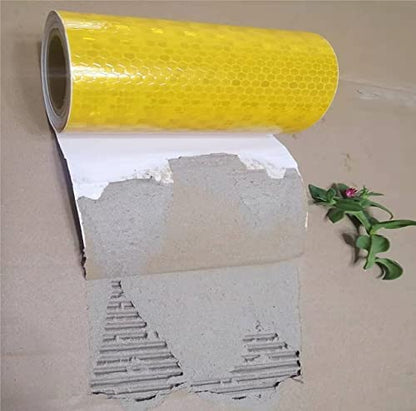 Yellow Reflective Tape Outdoor Waterproof 12 inch, High Visibility Warning Industrial Marking Tape, Safety Stickers (11 feet)