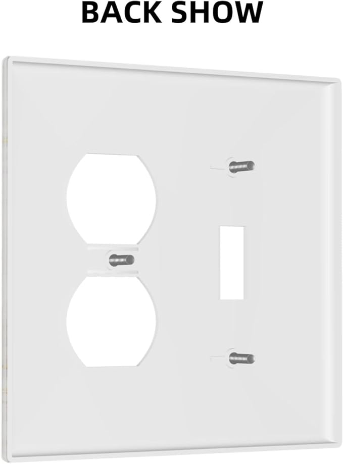 White Grey Gold Marble Simple Tiles Wallplates 1 Toggle 1 Duplex Switch Plate Electrical GFCI Faceplate Decorative Light Switch Covers for Bathroom Kitchen Decor