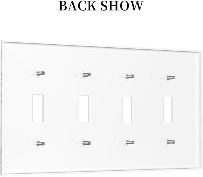 Wildflowers Plant Leaves Floral Berry Light Switch Covers Quad Toggle Electrical Faceplate 4 Gang Wall Plate Decorative Switch Plates for Bed Room Living Room Decor