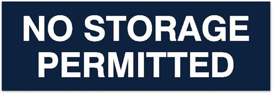 Signs ByLITA Basic No Storage Permitted Sign | Powerful Foam Tape (Navy Blue/White) - Medium