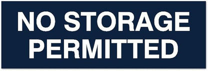 Signs ByLITA Basic No Storage Permitted Sign | Powerful Foam Tape (Navy Blue/White) - Large