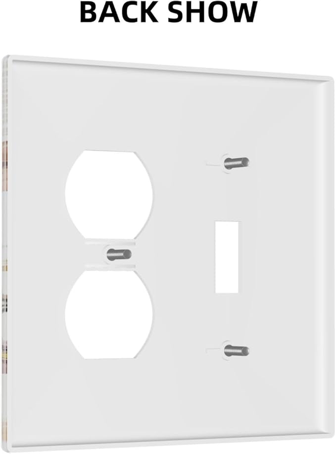 Decorative Outlet Covers Rustic White Butterfly Flowers Leaves 2 Gang Wall Plate Cover Single Toggle Duplex Combo Two Switch Light Switch Cover Plate Jumbo Dual GFCI Faceplate