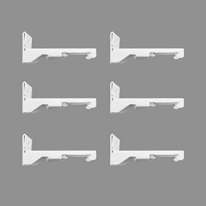 White Wall Mount Brackets for Curtain Track, Bendable Curtains Tracks Walls Mounting Hardware (6 PCS)
