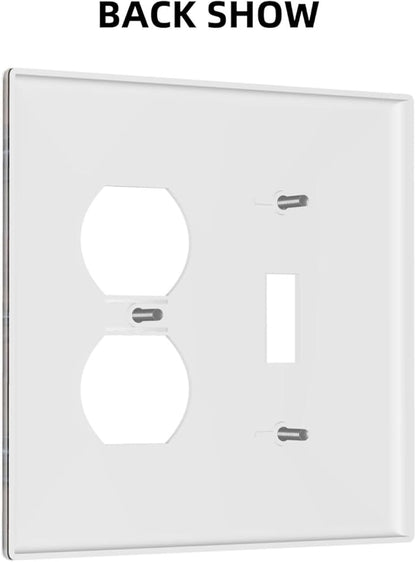 Decorative Outlet Covers Vintage Brown Wood Barn Door 2 Gang Wall Plate Single Toggle Duplex Light Switch Cover Switch Plate Covers for Farmhouse Bedroom Home Decor