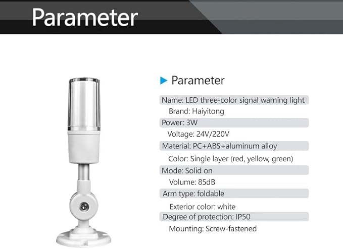LED Machine Tool Integrated 3-Color Alarm Lamp Indicator Lights 110V Single Lighting Folded Equipment Warning Light